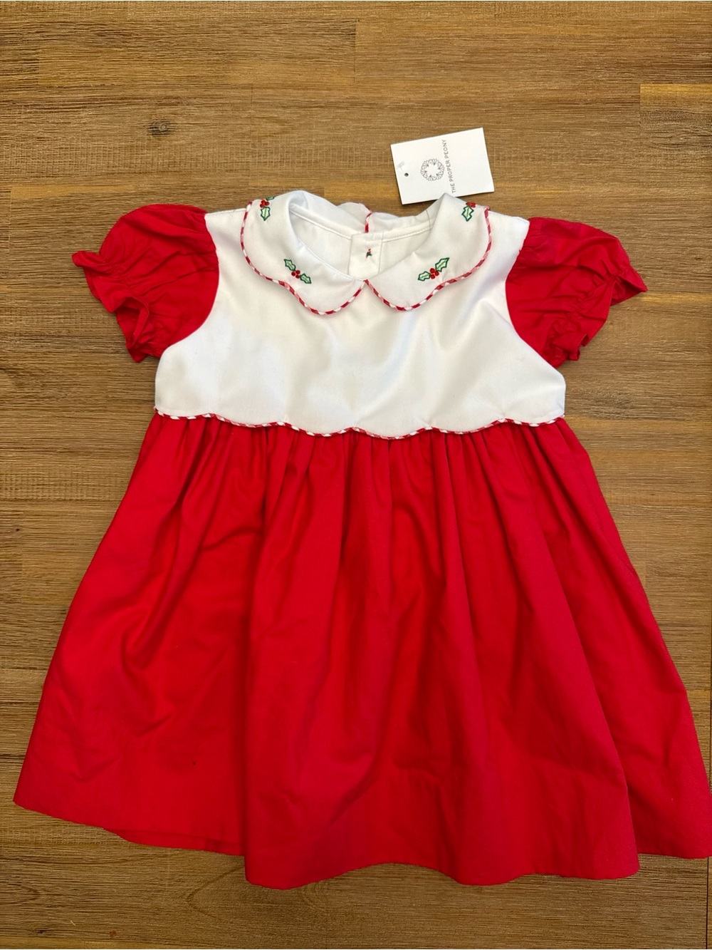 NWT Proper Peony Holiday Dress with Embroidered Collar